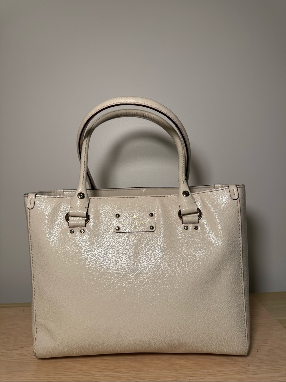 White Pebbled Leather Tote